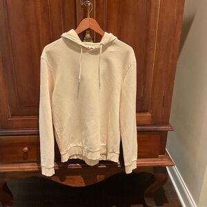 Reiss Men’s Fabien Interlock  Drawstring  Hoodie, Color Cream, Size XL